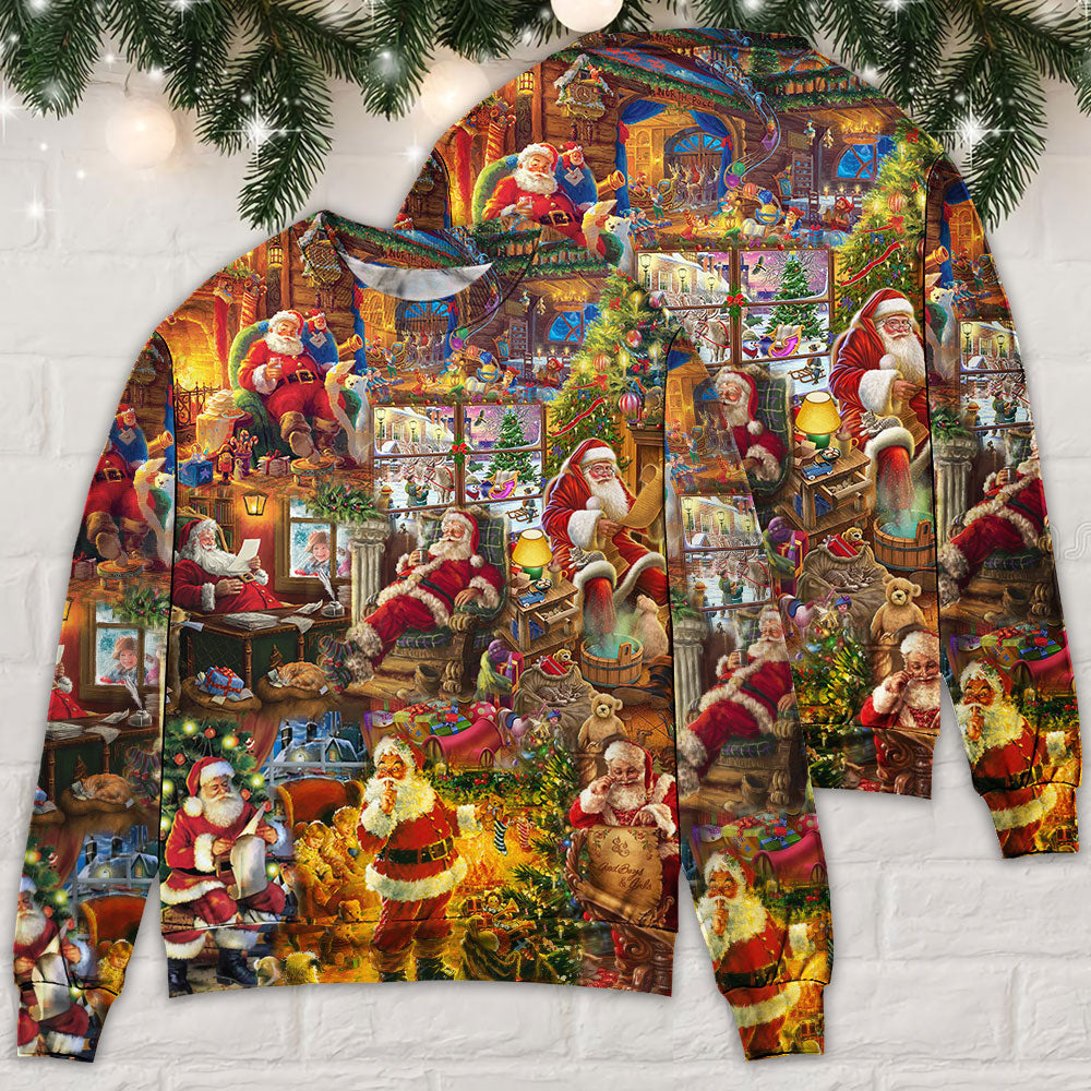 Santa Christmas Happy Holiday Season Of Joy Sweater For Holiday Parties Family Gatherings And Seasonal Gift Giving
