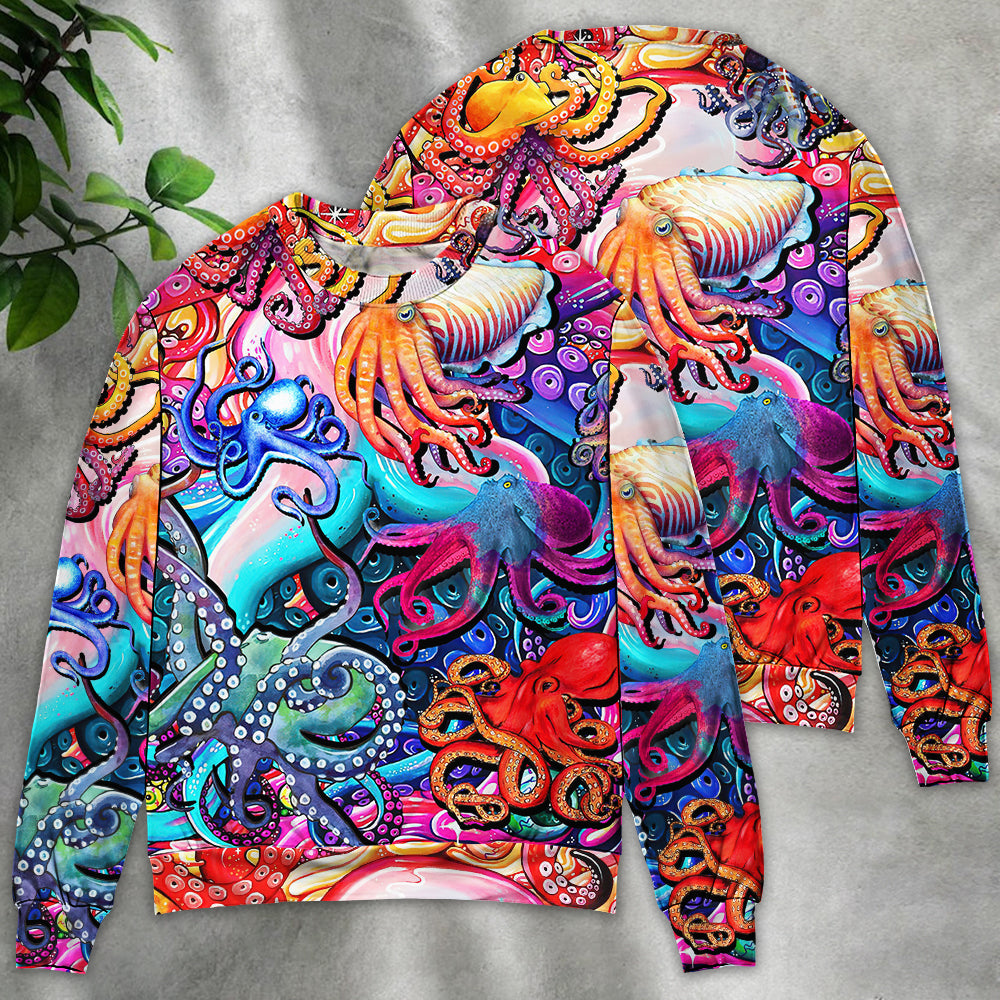 Colorful Octopus Sweater For Seaside Adventures Outdoor Events And Relaxed Daily Style