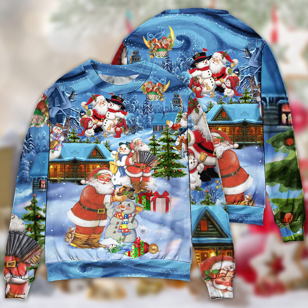 Christmas Santa And Snowman Best Friends Sweater For Seasonal Parties Cozy Gatherings And Thoughtful Holiday Gifts