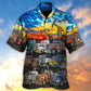 Classic Truck Monster Sunset Hawaiian Shirt Front Pattern View For Island Holidays