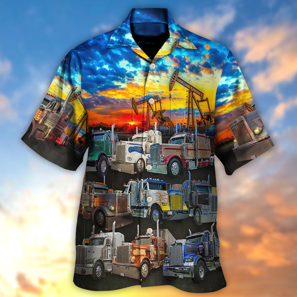 Classic Truck Monster Sunset Hawaiian Shirt Front Pattern View For Island Holidays