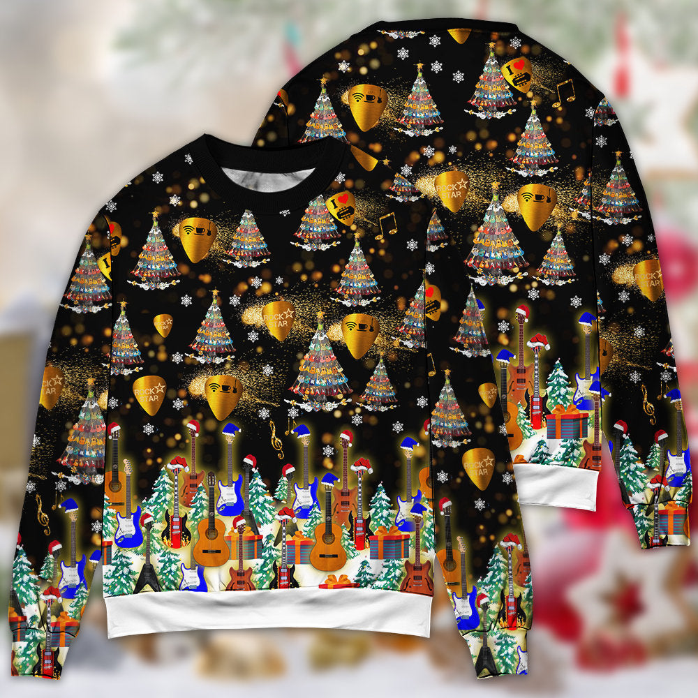 Christmas Yes I Speak Guitar Sweater For Festive Parties Family Photos And Comfortable Seasonal Wear