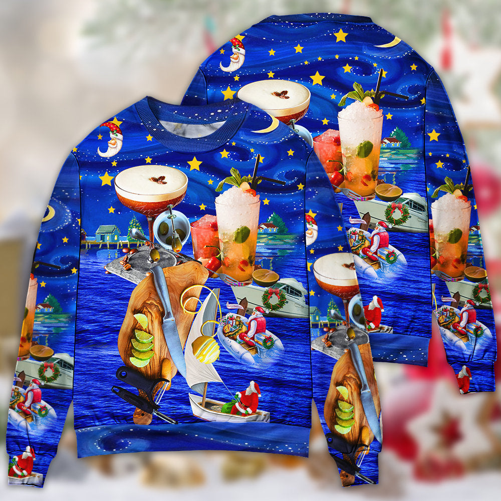 Cocktail Christmas Merry Holiday Sweater For Holiday Travel Winter Outings And Cheerful Gift Giving
