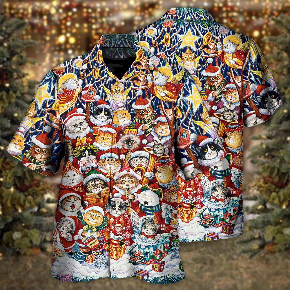 Funny Cat Christmas Happiness Hawaiian Shirt For Summer Vacation And Beach Travel