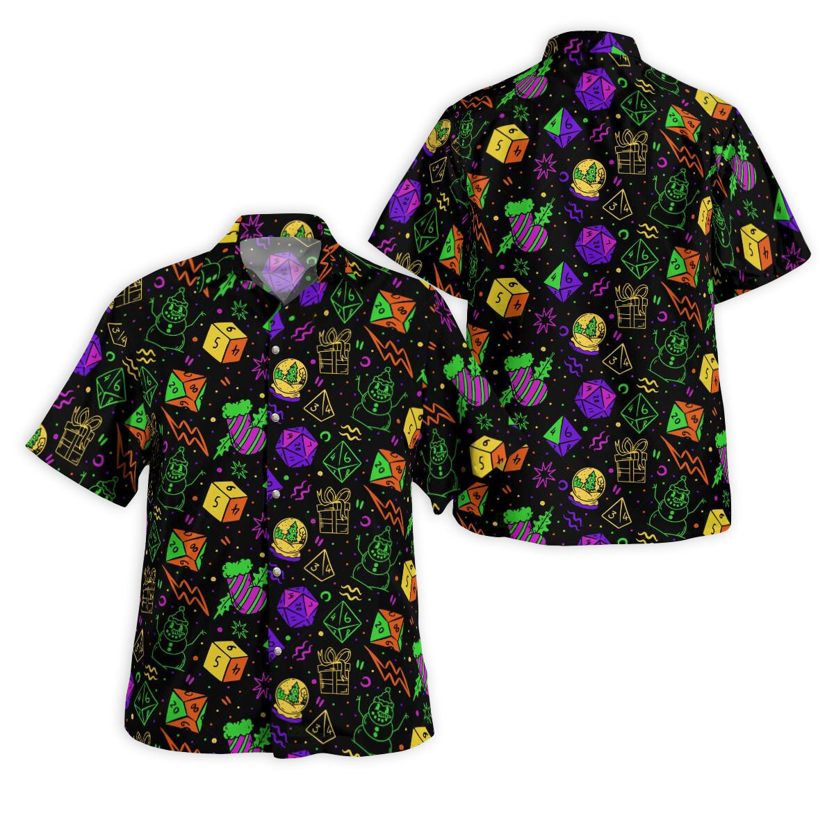 Fantasy Role Christmas Dice Hawaiian Shirt Artwork View For Coastal Travel