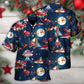 Festive Christmas Astronaut Hawaiian Shirt Artwork Detail For Resort Trips And Outdoor Activities