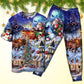 Santa Holiday Reindeer And Gifts Short Sleeve Pajamas Set For Festive Sleepovers And Family Photos