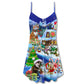 Christmas Cats Santa Love Gifts V-Neck Sleeveless Cami Dress For Festivals Travel And Relaxed Casual Summer Wear