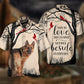 Creative German Shepherd Dog Hawaiian Shirt Front Pattern View For Warm Weather Events
