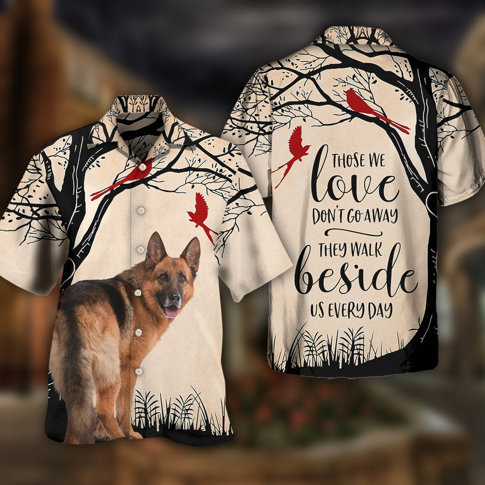 Creative German Shepherd Dog Hawaiian Shirt Front Pattern View For Warm Weather Events