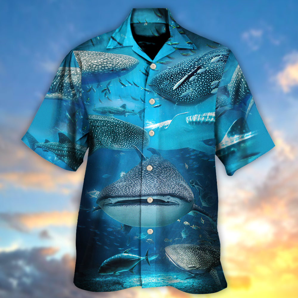 Whale Shark Swim Sharks Hawaiian Shirt For Summer Vacation And Beach Travel