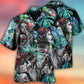 Tropical White Red Floral Skull Smoke Hawaiian Shirt For Vacation Days And Relaxed Coastal Outings