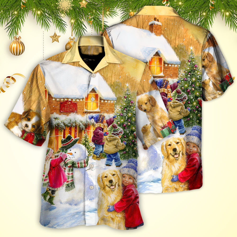 Christmas Animals Town Hawaiian Shirt Pattern Detail For Weekend Trips