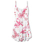 Christmas Pink Ribbon Support V-Neck Sleeveless Cami Dress For Festivals Travel And Relaxed Casual Summer Wear