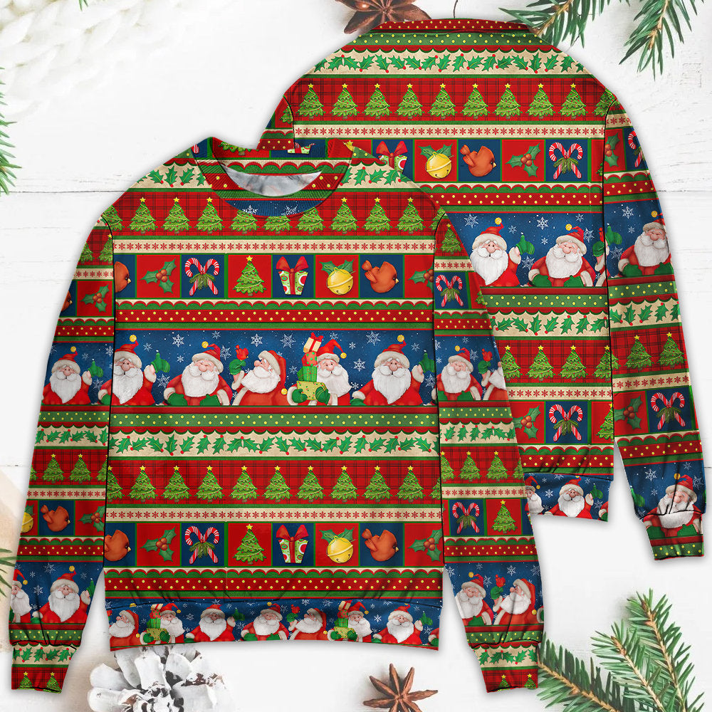Christmas Santa Claus Happy Xmas Sweater For Festive Parties Family Photos And Comfortable Seasonal Wear