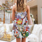 Christmas Santa And Gnomes V-Neck Sleeveless Cami Dress For Festivals Travel And Relaxed Casual Summer Wear
