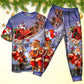 Playful Santa Christmas Short Sleeve Pajamas Set For Holiday Travel And Comfortable Home Wear