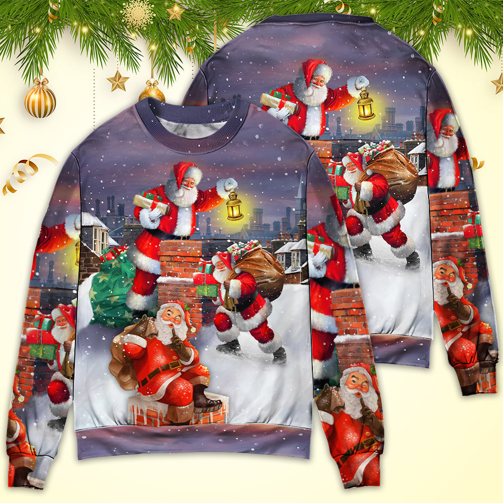 Christmas Having Fun With Santa Gift Sweater For Holiday Travel Winter Outings And Cheerful Gift Giving