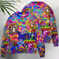 Hippie Magic Trippy Mushroom Sweater For Colorful Outfits Weekend Events And Thoughtful Gift Giving
