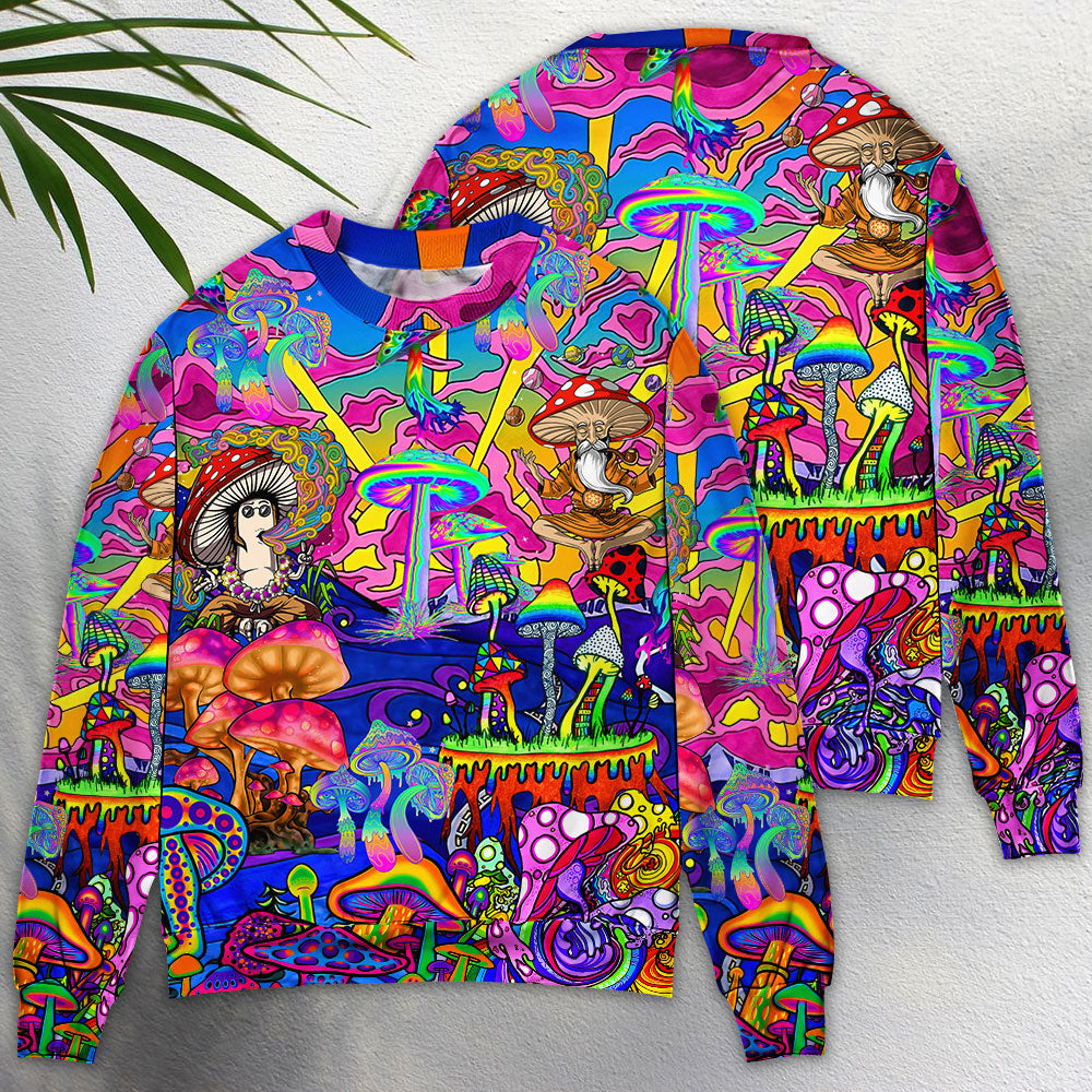 Hippie Magic Trippy Mushroom Sweater For Colorful Outfits Weekend Events And Thoughtful Gift Giving