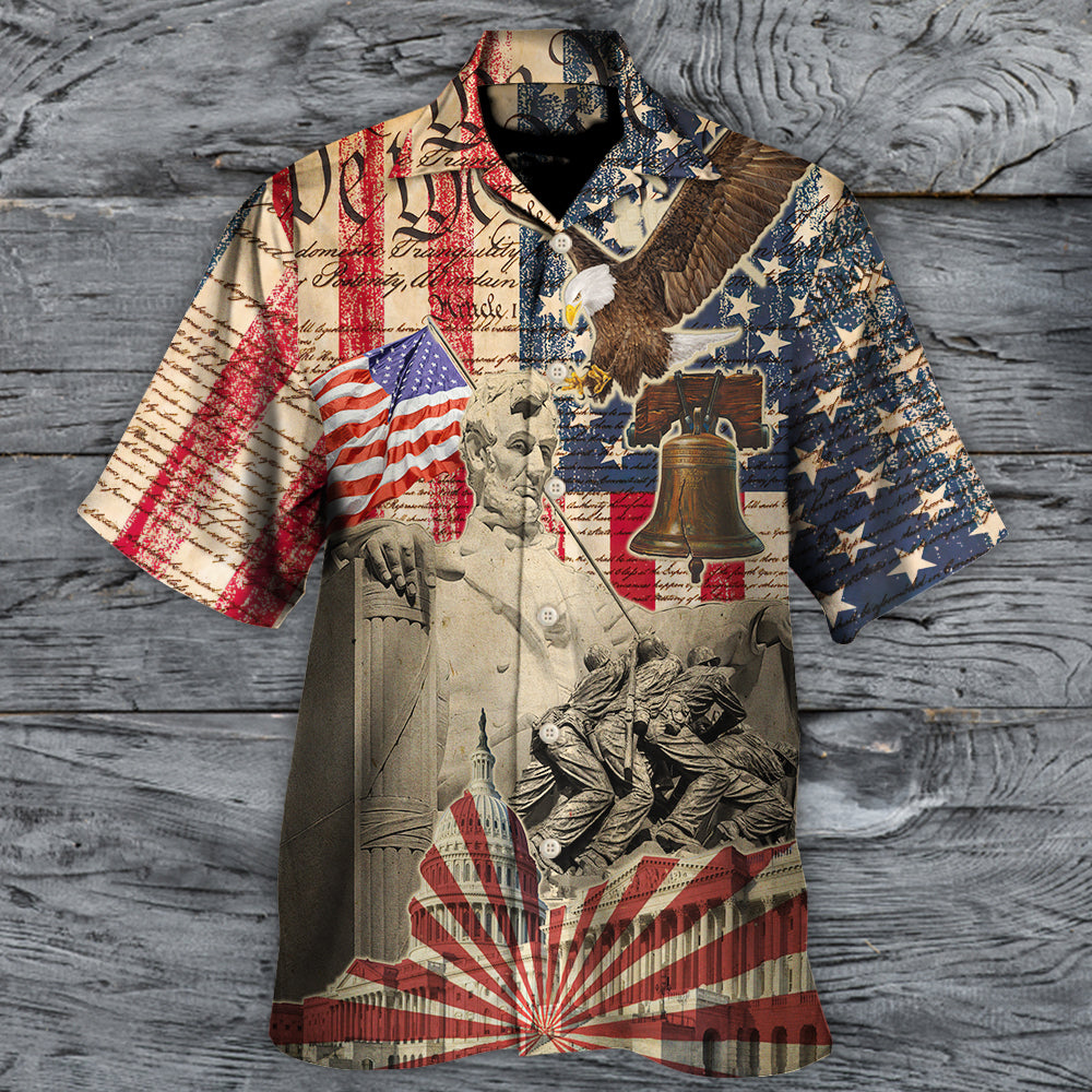 Veteran Creative Pattern Hawaiian Shirt Fabric Pattern Detail For Warm Weather Events