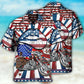 Patriotic American Bold Motorcycle Hawaiian Shirt Design View For Vacation Style