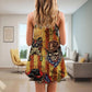 Cowboy Skull Cowboy America V-Neck Sleeveless Cami Dress For Gothic Events And Relaxed Casual Wear