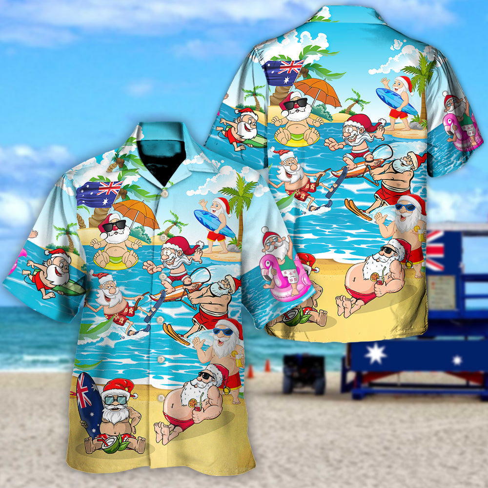 Christmas July Santa Spirit Year Hawaiian Shirt For Coastal Travel, Casual Events, And Comfortable Summer Wear