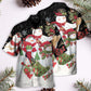 Cute Christmas Snowman Cardinal Hawaiian Shirt All Over Print Detail For Warm Weather Events