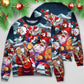 Christmas Santa With Electric Guitar Sweater For Festive Family Events Casual Wear And Holiday Gift Giving