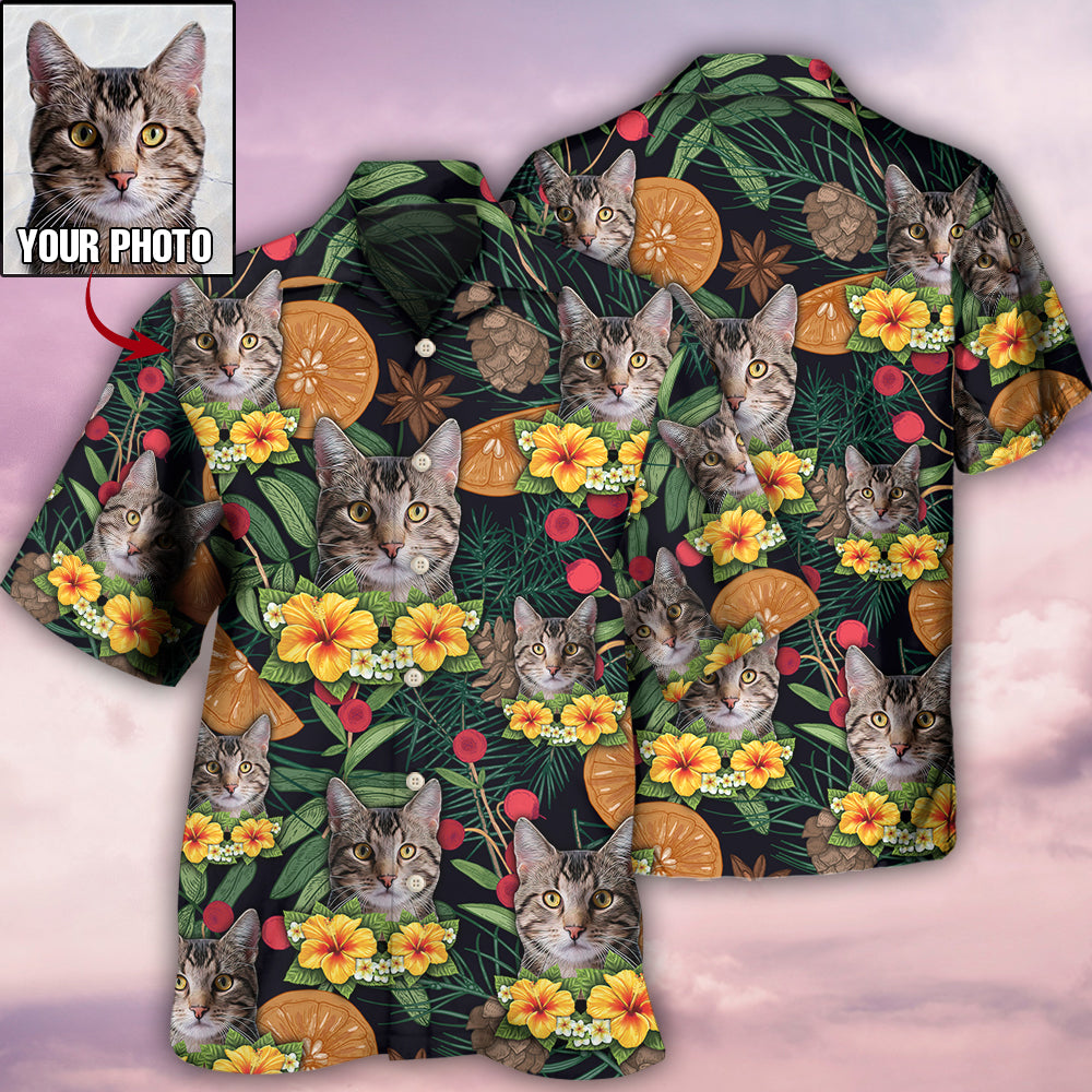 Tropical Cat Various Custom Photo Hawaiian Shirt Pattern Detail For Summer Holidays And Outdoor Fun