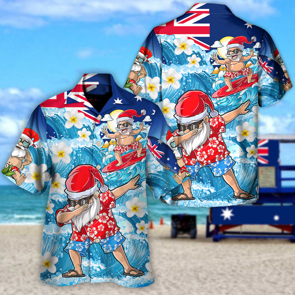 Summer Christmas July Dabbing Santa Hawaiian Shirt For Beach Days, Summer Outings, And Thoughtful Gift Giving