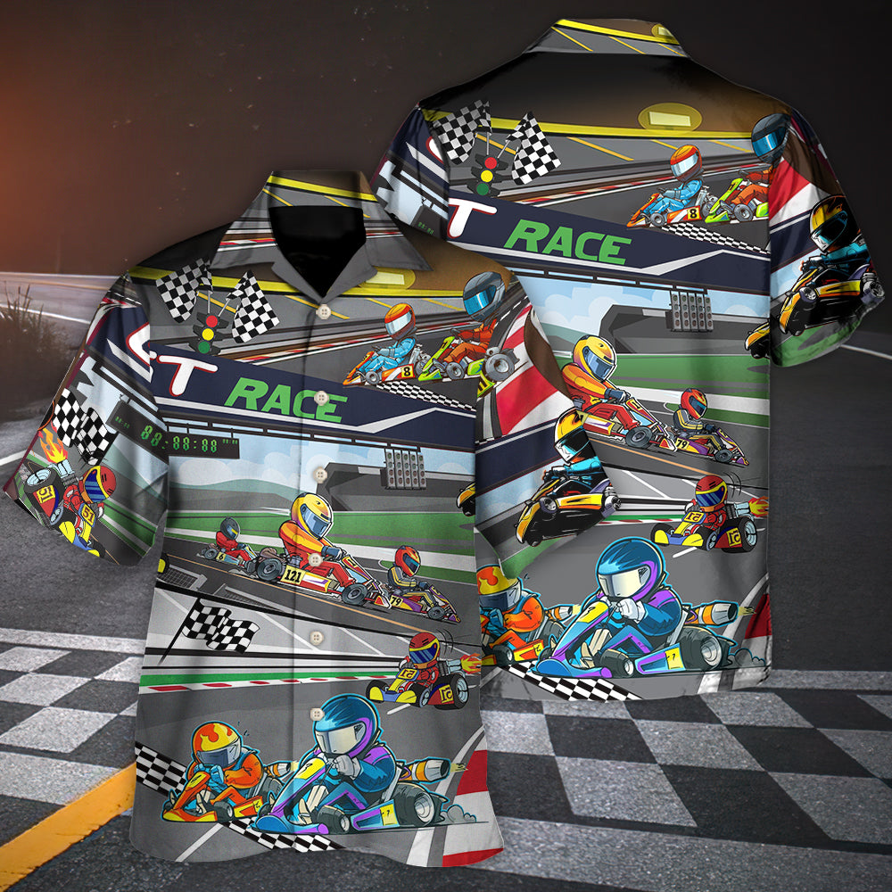 High Speed Racing Car Hawaiian Shirt With Detailed Graphic For Island Holidays Summer Parties And Casual Outdoor Wear