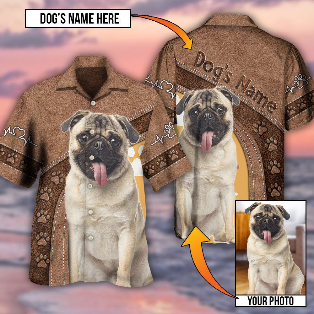 Classic Dog Paw Custom Photo Personalized Hawaiian Shirt For Warm Weather Adventures And Everyday Comfort