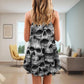 Skull No Fear No Pain V-Neck Sleeveless Cami Dress For Weekend Parties And Distinctive Outfits
