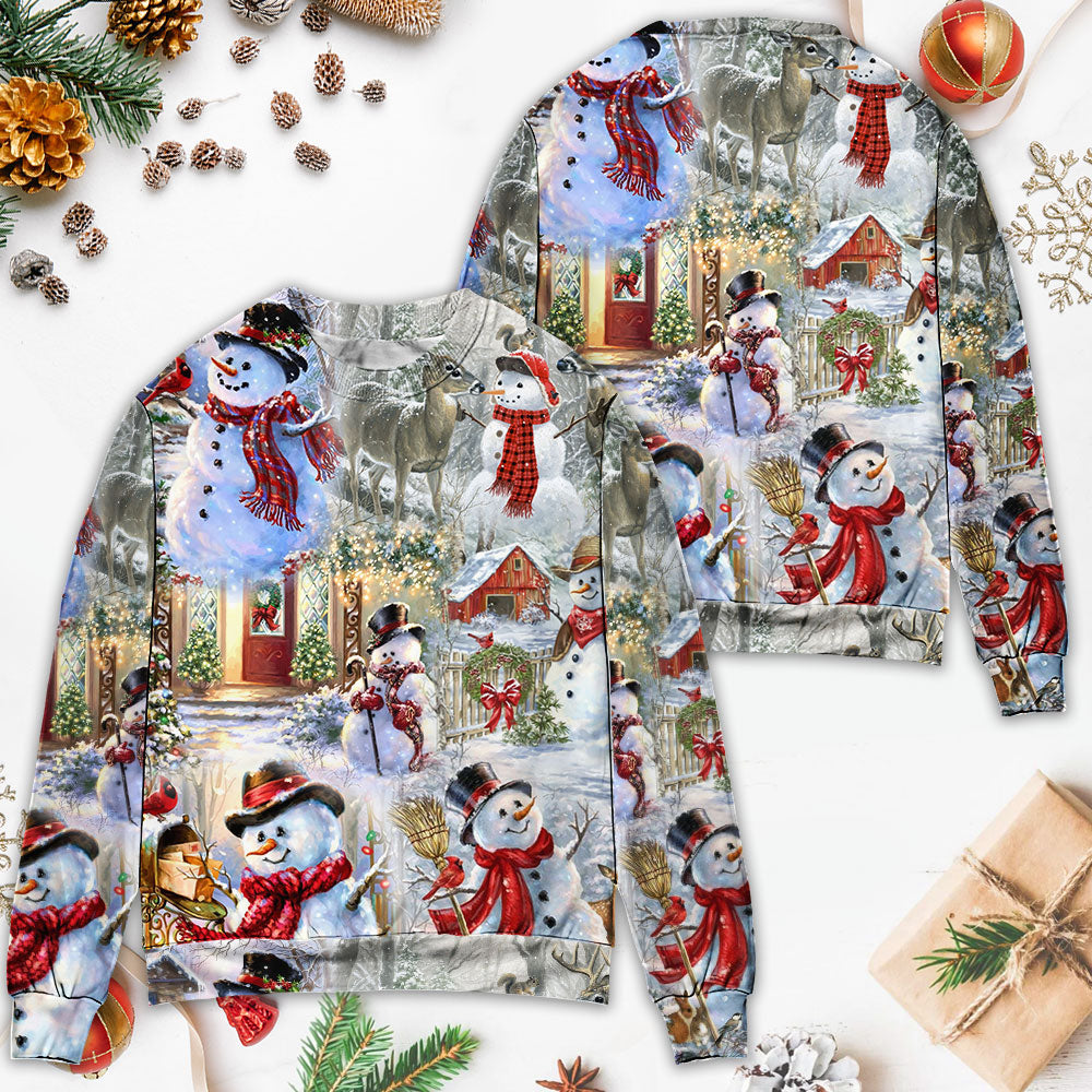 Christmas Snowman Merry Xmas Sweater For Family Gatherings Winter Travel And Everyday Seasonal Comfort