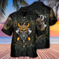 Dark Fantasy Viking Skull King Hawaiian Shirt Front Pattern View For Casual Outings