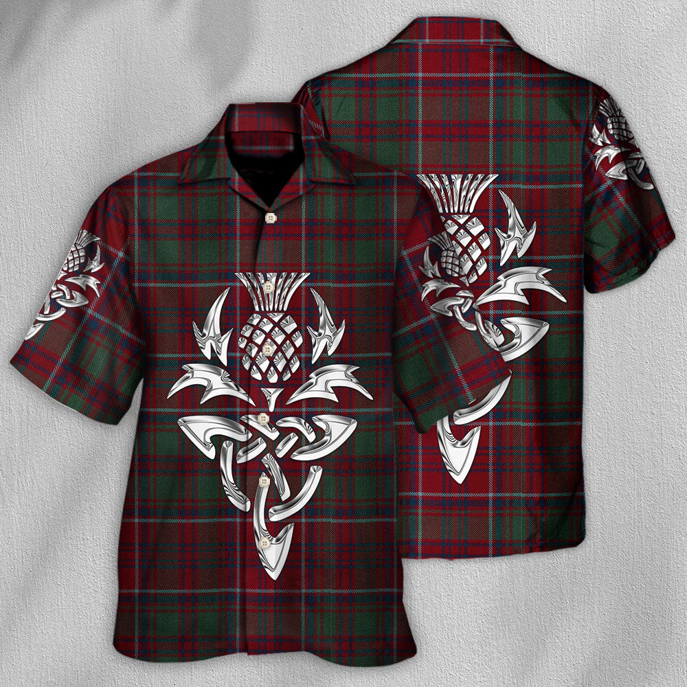 Scottish Tartan Hawaiian Shirt Relaxed Style View For Resort Wear