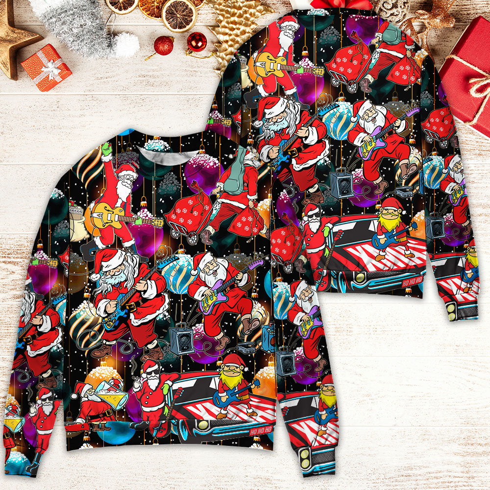 Christmas Guitar Music Santa Sweater For Seasonal Parties Cozy Gatherings And Thoughtful Holiday Gifts