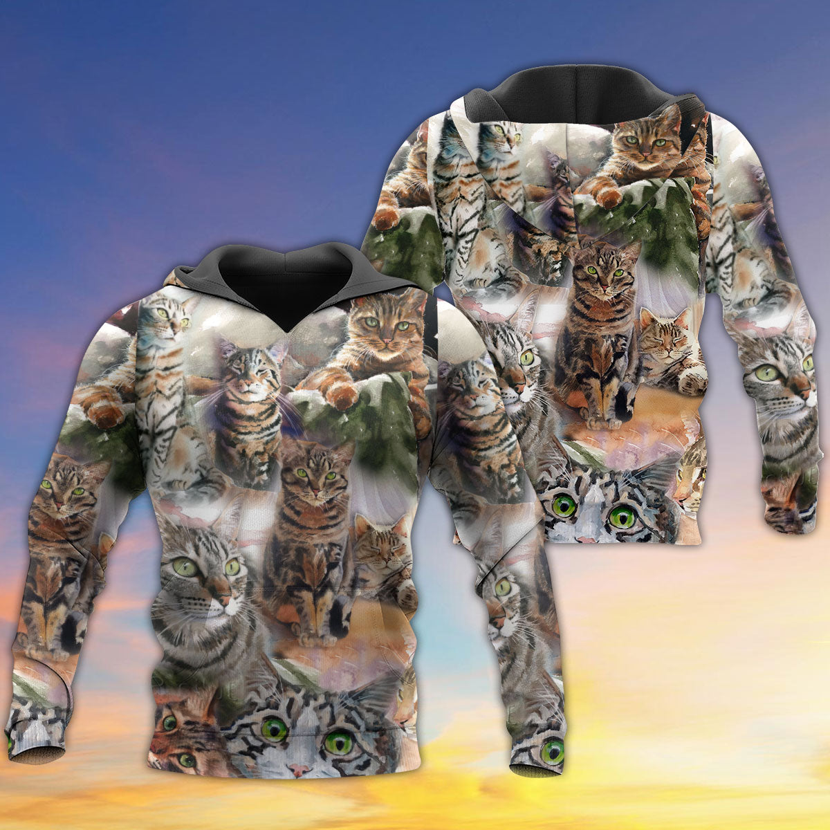 Tabby Cat Daily Portrait Hoodie For Nature Lovers Casual Travel And Comfortable Layering