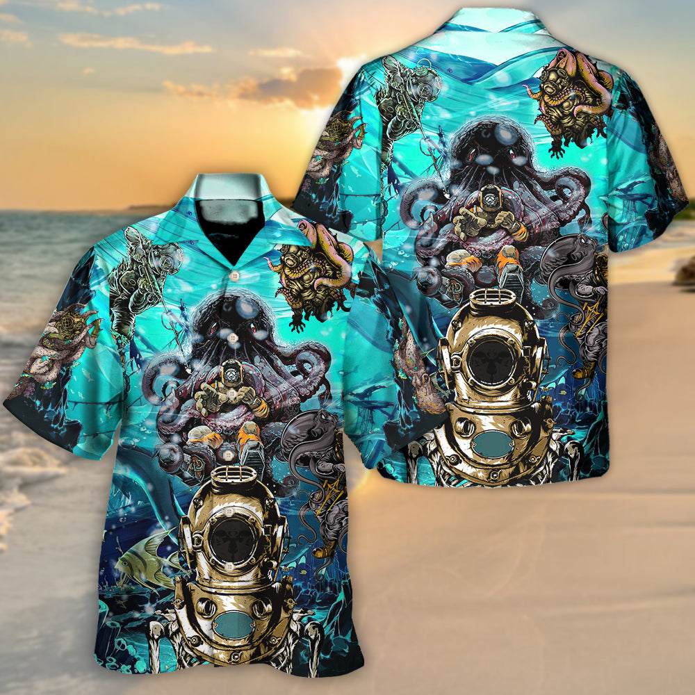 Scuba Diving Outdoor Passion Hawaiian Shirt For Resort Trips, Coastal Parties, And Warm Weather Style