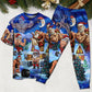 Strong Santa Christmas Short Sleeve Pajamas Set For Christmas Mornings And Relaxed Lounging