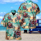 Summer Christmas July Driving Santa Beach Hawaiian Shirt For Winter Celebrations, Beach Travel, And Relaxed Holiday Wear