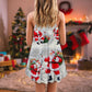 Santa Always With You V-Neck Sleeveless Cami Dress For Vacations Parties And Expressive Warm Weather Styling