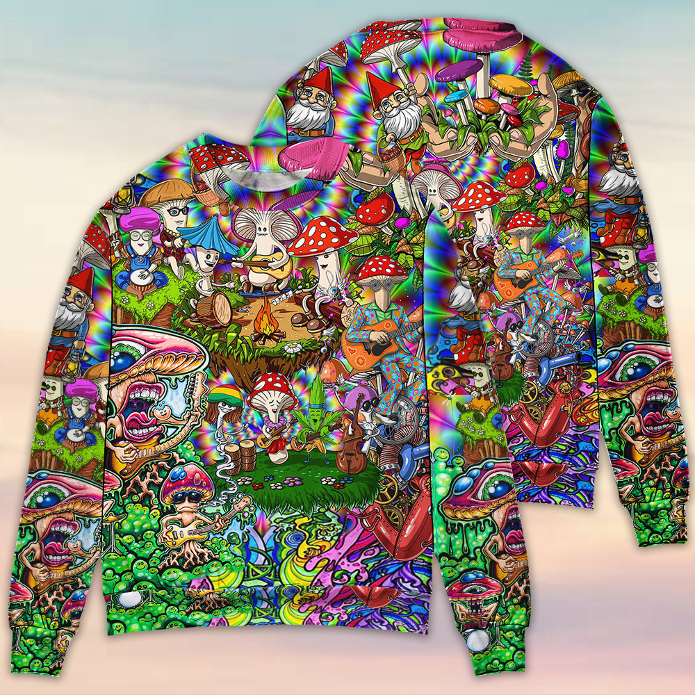 Hippie Mushroom Music Sweater For Festival Adventures Vacations And Relaxed Daily Styling
