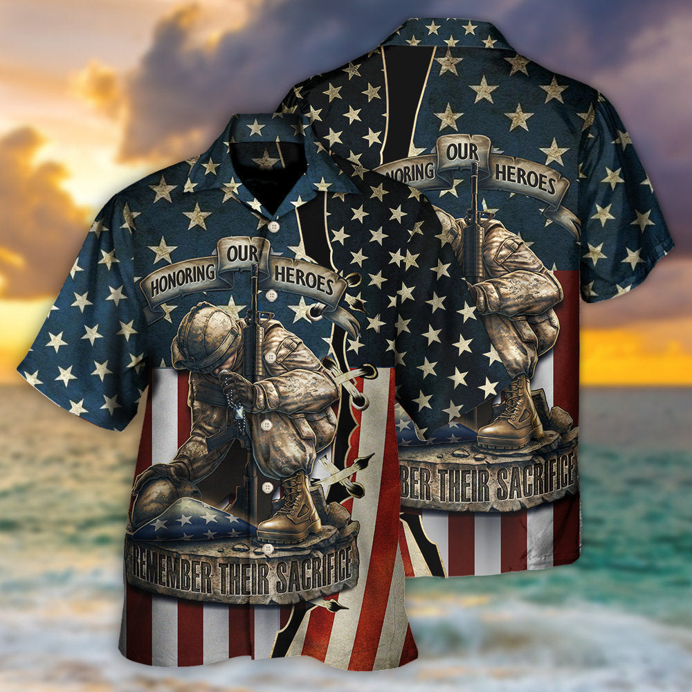 American Honoring Heroes Remember Sacrifice Hawaiian Shirt For Warm Weather Adventures And Everyday Comfort