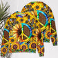 Hippie Sunflowers Peace Sign Sweater For Psychedelic Art Fans Outdoor Events And Distinctive Gifts