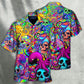 Bohemian Colorful Skull Octopus Tie Dye Hawaiian Shirt For Poolside Relaxation And Sunny Getaways