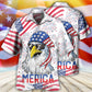 Eagle Independence Day American Hawaiian Shirt For Summer Events And Casual Outdoor Wear