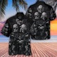 Skull Scary Darkness Fantasy Hawaiian Shirt Artwork Detail For Resort Trips And Outdoor Activities